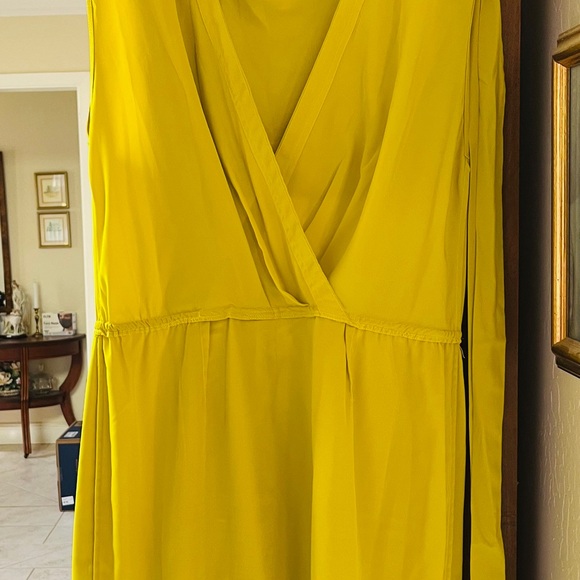 Yoana Baracshi Chartreuse  silk blend sheath dress size 10, fits more like 8. - Picture 12 of 13